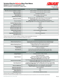 Thumbnail of document Data Sheet - M Series Standard Mass Flow Meter